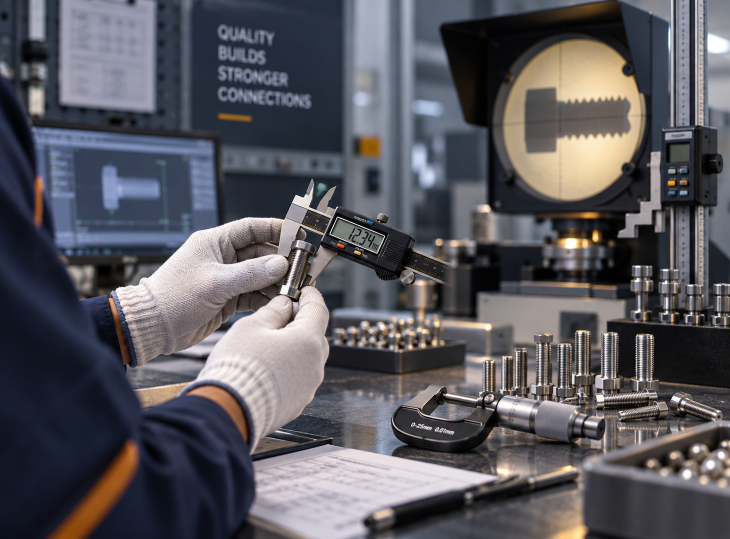 Dimensional and thread inspection at Hexora Fasteners
